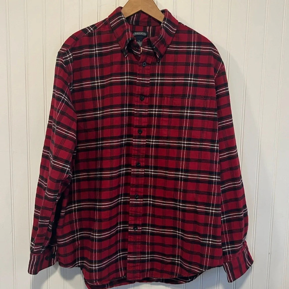 Lumberjack spartan plaid flannel men 100% cotton size large flannel button up - Picture 1 of 8